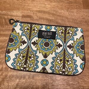 Vintage Gigi Hill Green And Blue Floral Pouch